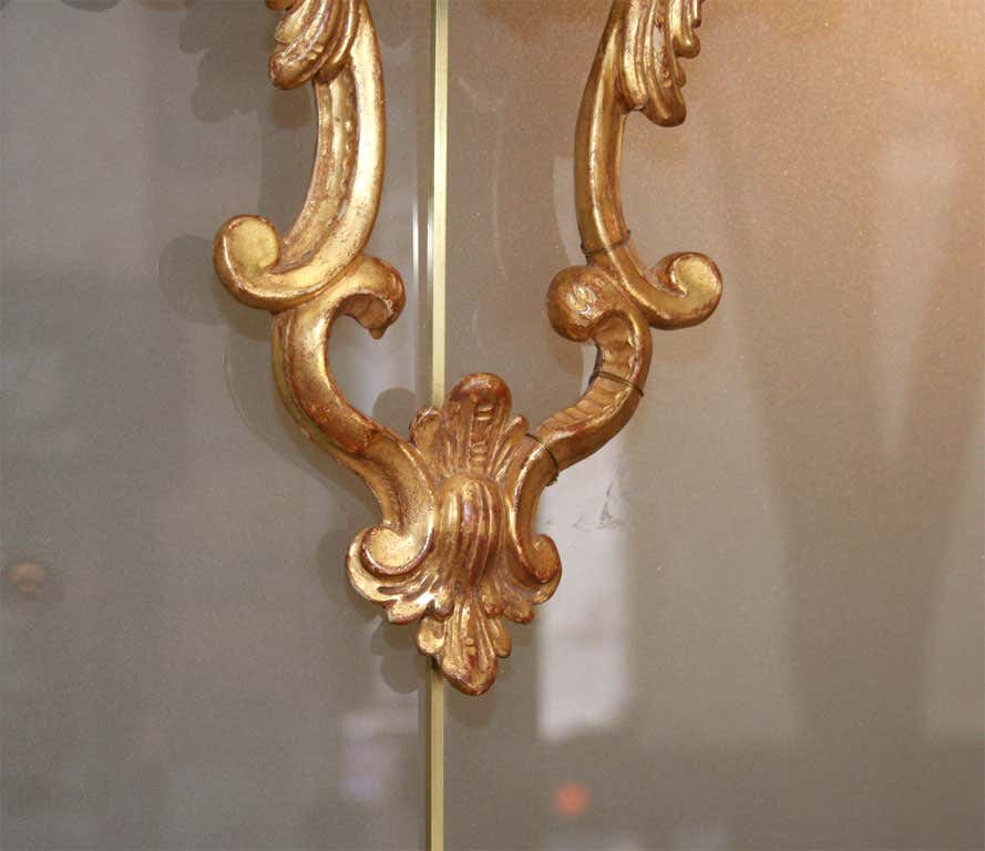 Fine Pair of George III Giltwood Two-Light Sconces