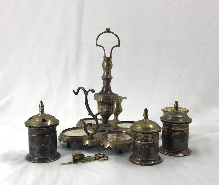 Silvered Brass Standish