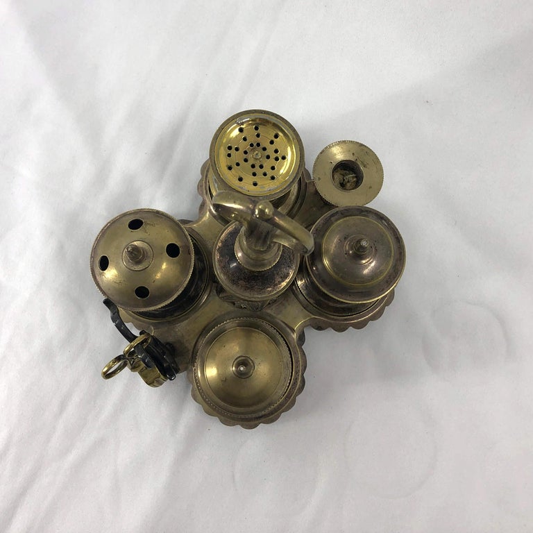 Silvered Brass Standish