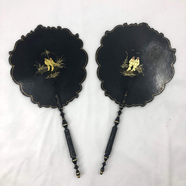 Pair of English Handheld Fans