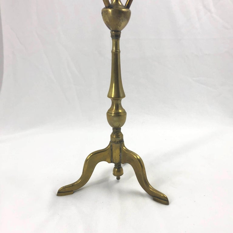 Antique Queen Anne Brass Wig Stand