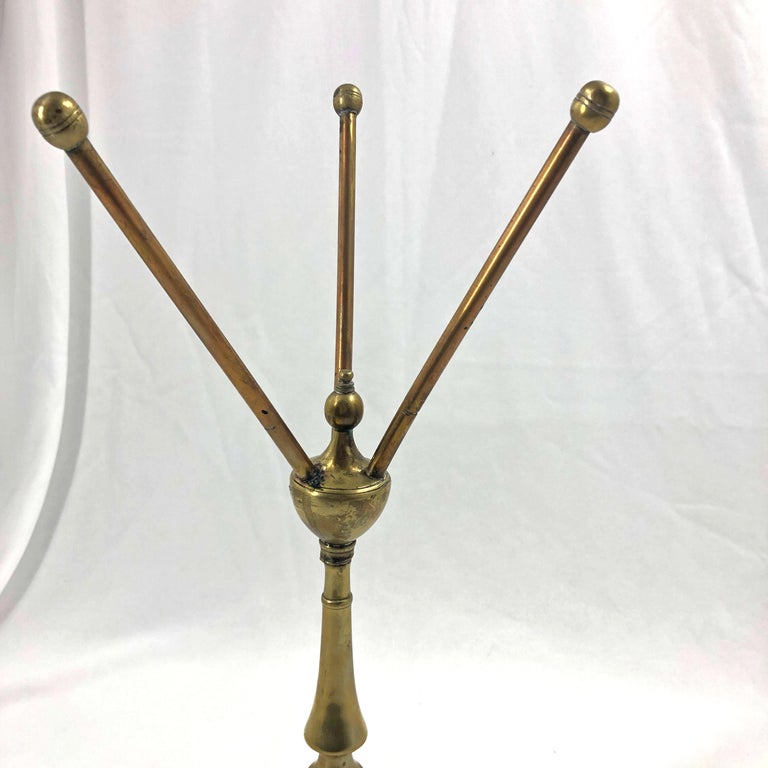 Antique Queen Anne Brass Wig Stand