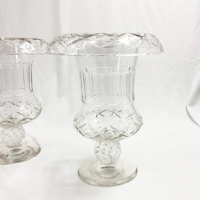 Pair of Irish Georgian Cut Glass Urns