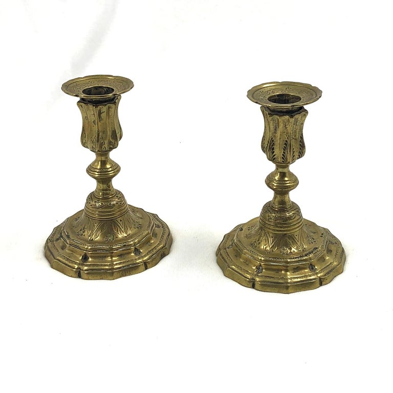 Pair of Early French Candlesticks