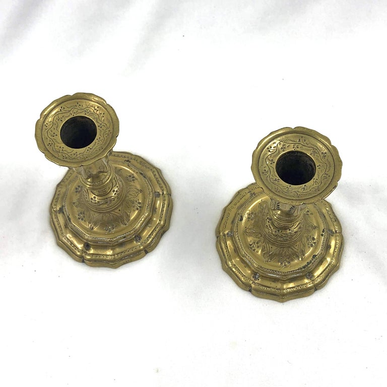 Pair of Early French Candlesticks