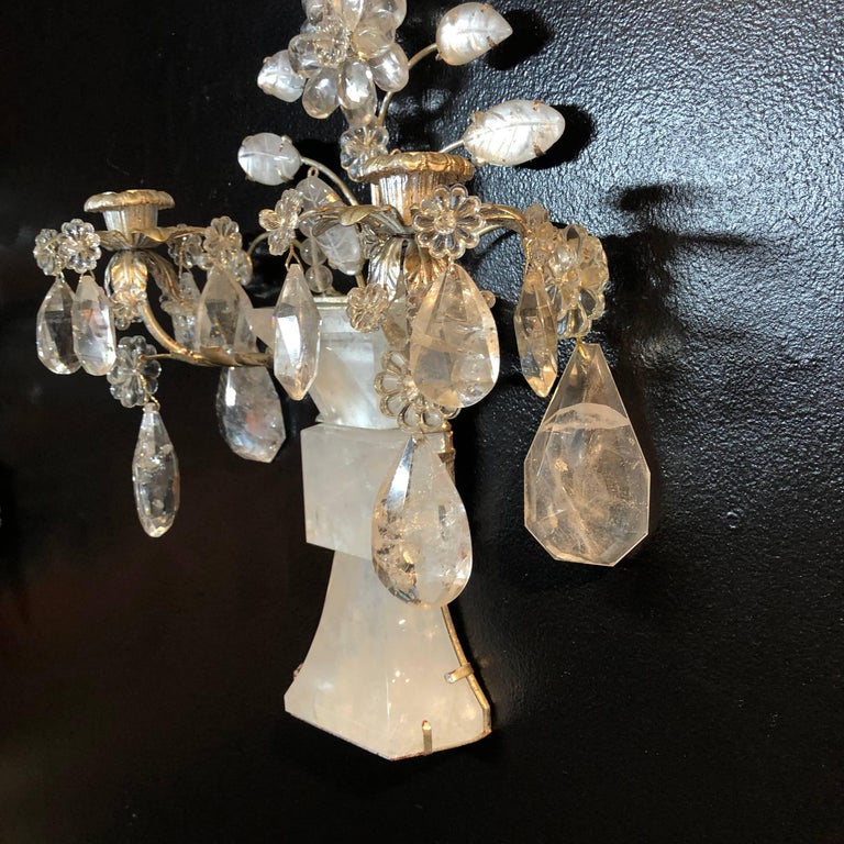 Pair of Rock Crystal Sconces