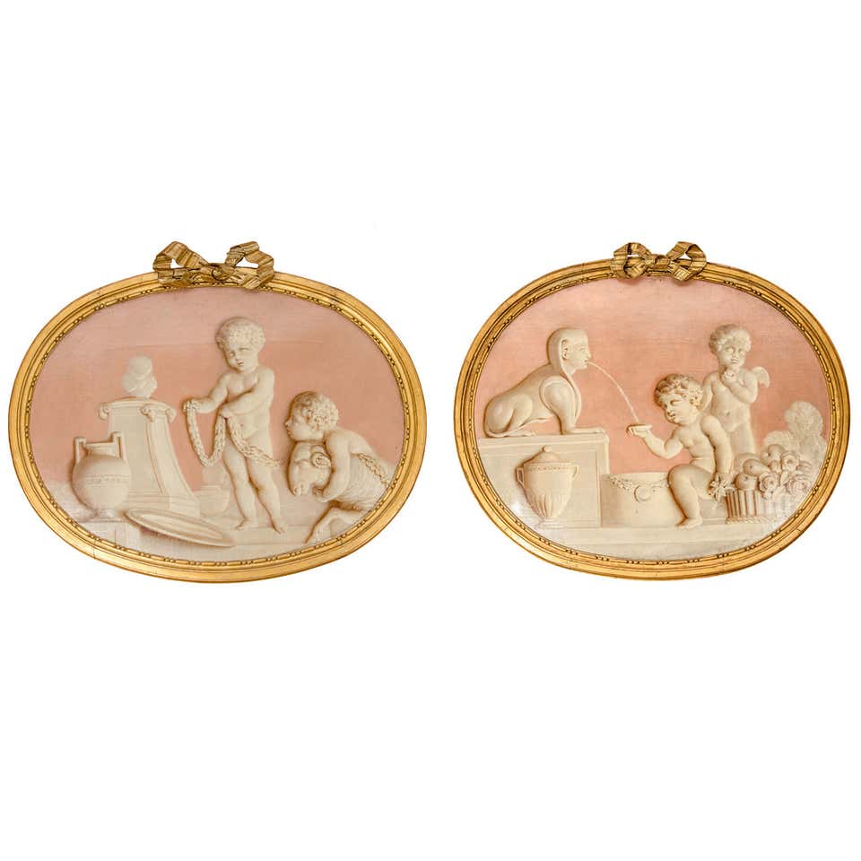 Pair of Neoclassic Grisailles Paintings