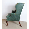 Queen Anne Leather Upholstered Wingchair