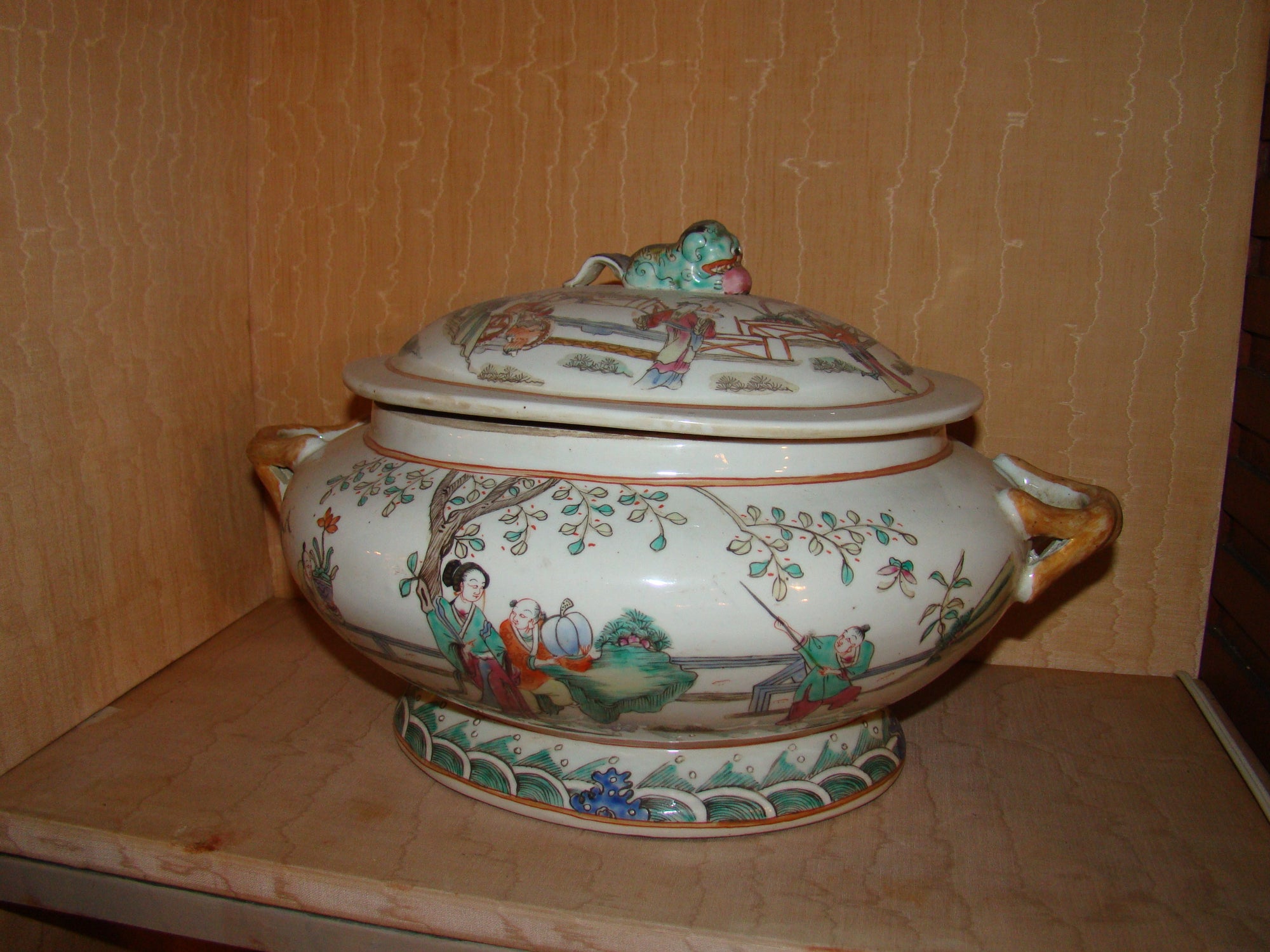 Pair of Famille Verte Lidded Coolers