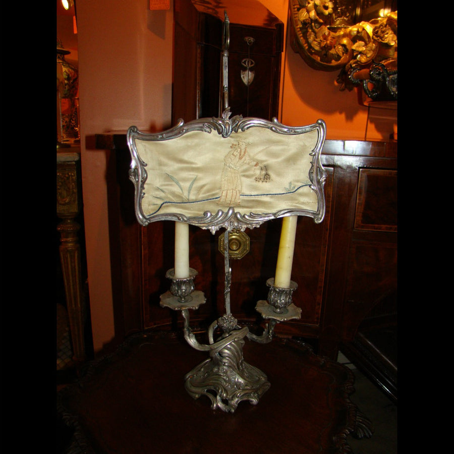 Louis XV Silvered Bronze table lamps, 19th century