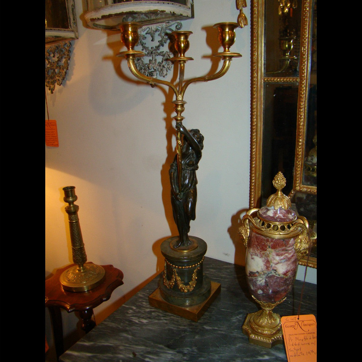 Pair of French Empire Figural Candleabra