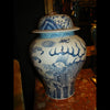 Pair of Export Blue and White Temple Jars