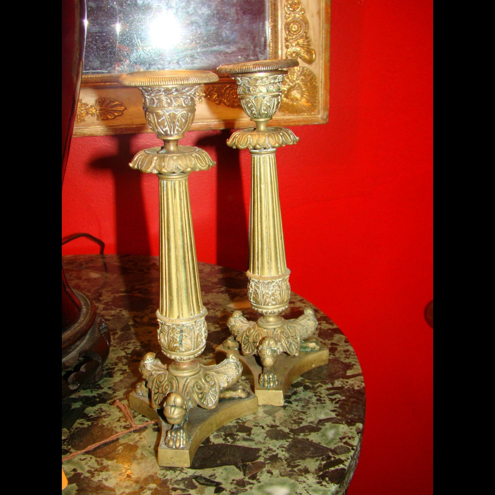 French empire bronze candlesticks