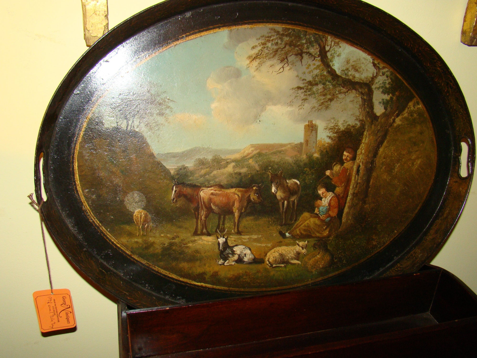 Hand Painted Oval Tray