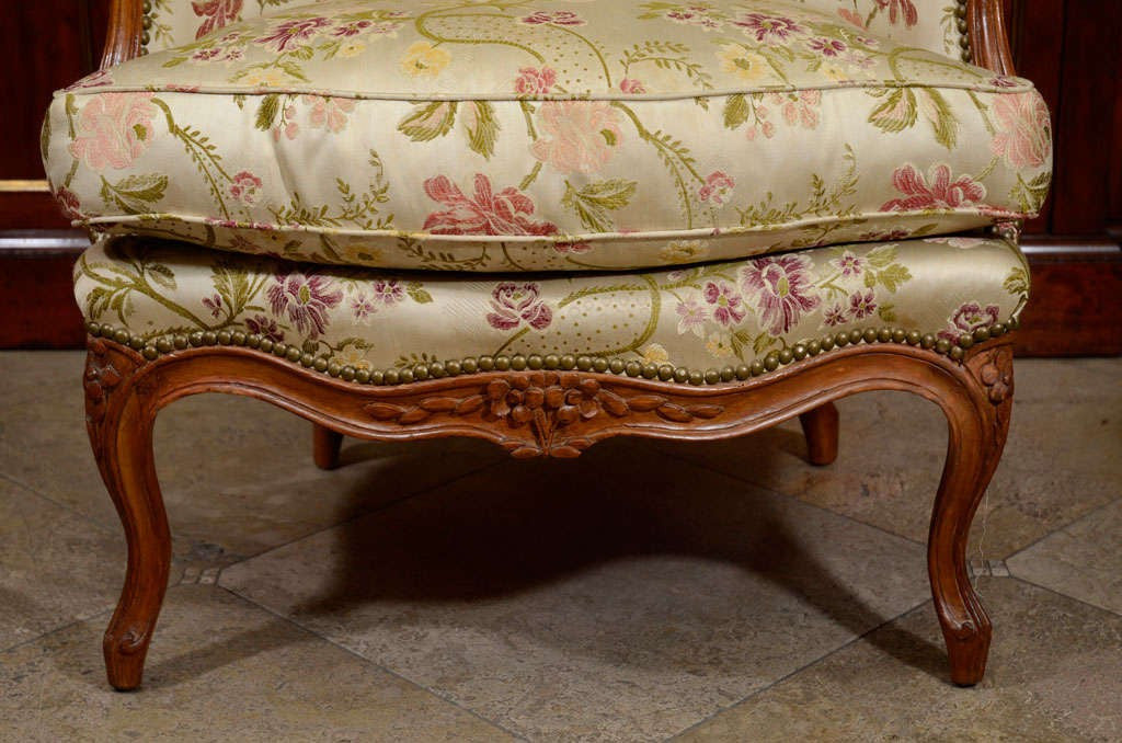 Pair of Louis XV Walnut Bergeres