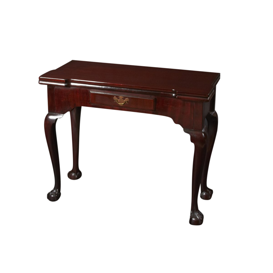 George II "Chippendale" Mahogany Ball and Claw Foot Card Table