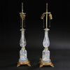 Pair of Neo Classic Rock Crystal and Bronze Table Lamps