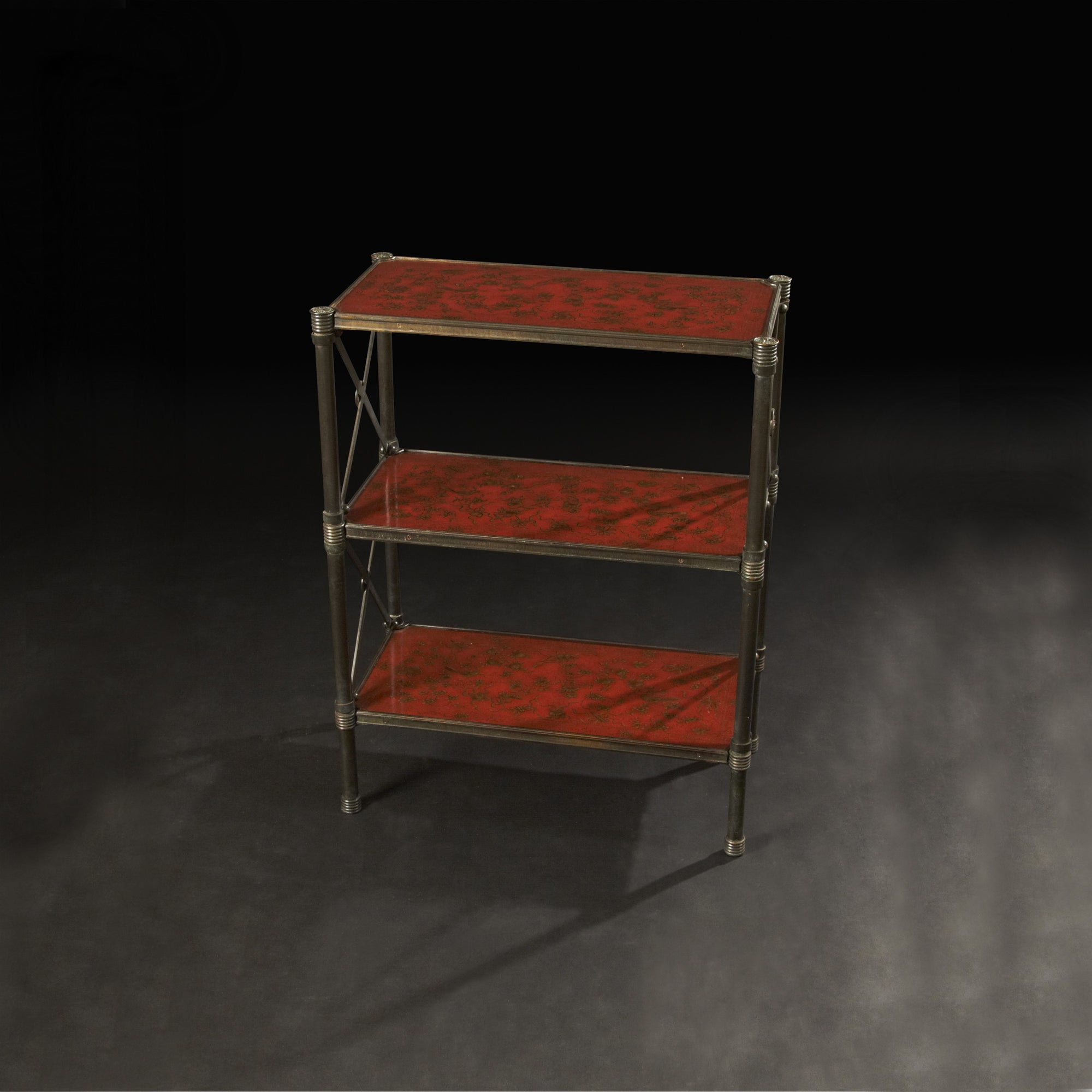 Pair of Regency Style Bronze Three Tier Etageres