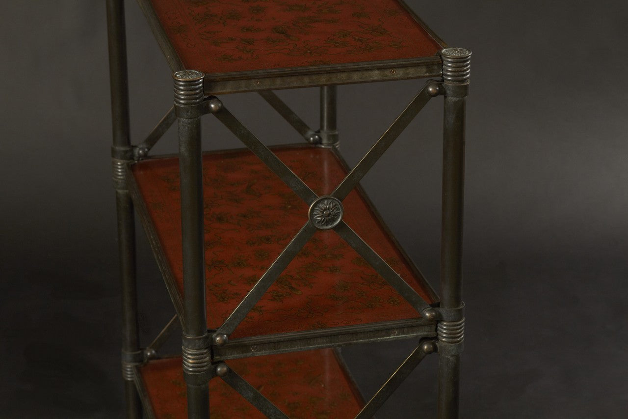 Pair of Regency Style Bronze Three Tier Etageres